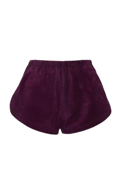 Tom Ford Suede Mini Shorts In Purple