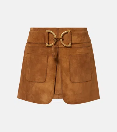 Tom Ford Suede Miniskirt In Camel