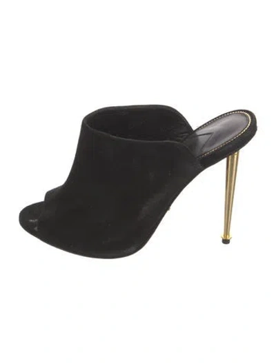 Pre-owned Tom Ford Suede Mules In Black