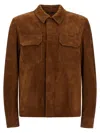Tom Ford Single-breasted Leather Jacket In Brown