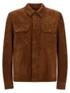 Tom Ford Suede Overshirt In Brown
