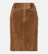 Tom Ford Suede Pencil Skirt In Brown