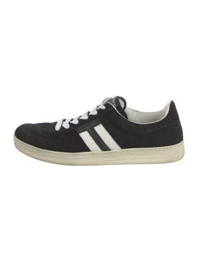 Pre-owned Tom Ford Suede Printed Sneakers In Black