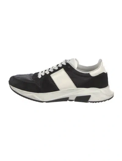 Pre-owned Tom Ford Suede Printed Sneakers In Black