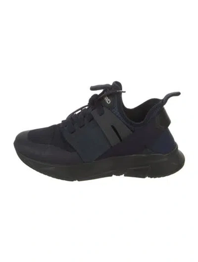 Pre-owned Tom Ford Suede Printed Sneakers In Blue