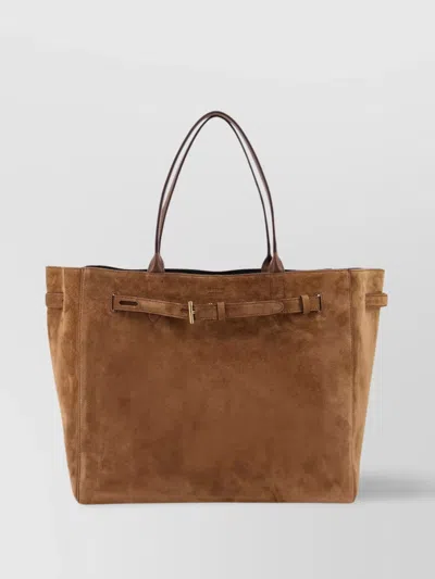 Tom Ford Suede Rectangular Shoulder Bag With Belt
