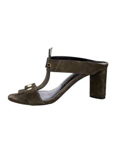 Pre-owned Tom Ford Suede Sandals In Green
