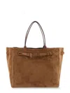 Tom Ford Rectangular Suede Tote With Belt Detail In Brown