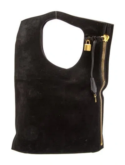Pre-owned Tom Ford Suede Shoulder Bag In Black