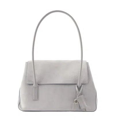 Tom Ford Suede Shoulder Bag In Gray