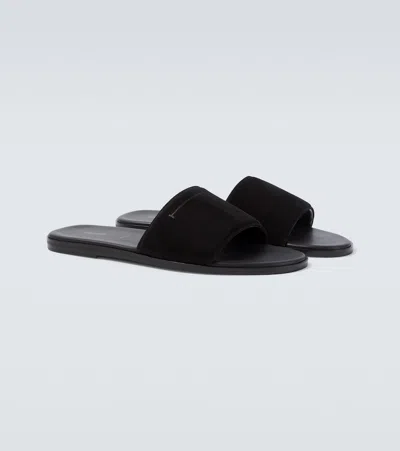 Tom Ford Kai Suede Slides In Black