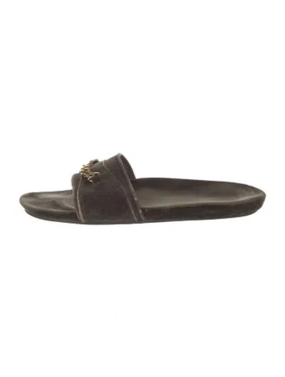 Pre-owned Tom Ford Suede Slides In Black