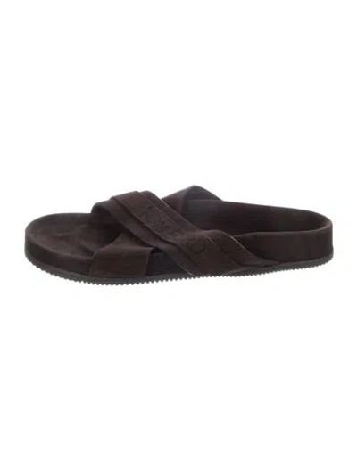 Pre-owned Tom Ford Suede Slides In Brown