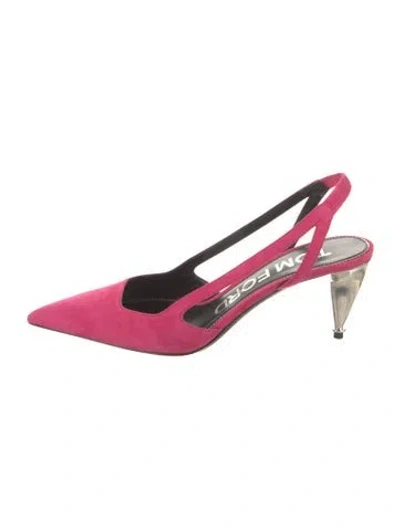 Pre-owned Tom Ford Suede Slingback Pumps In Pink