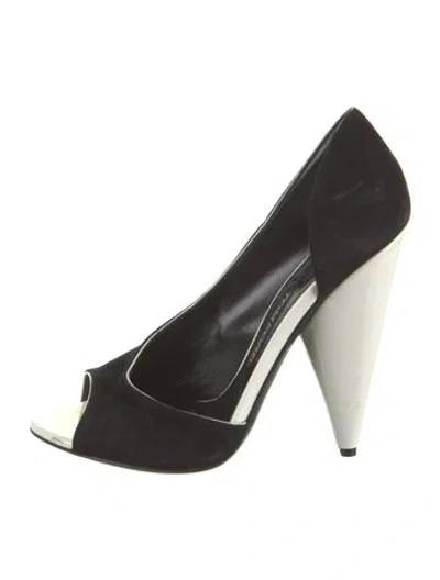 Pre-owned Tom Ford Suede Slingback Sandals In Black