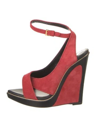 Pre-owned Tom Ford Suede Slingback Sandals In Orange