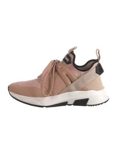 Pre-owned Tom Ford Suede Sneakers In Neutrals/pink