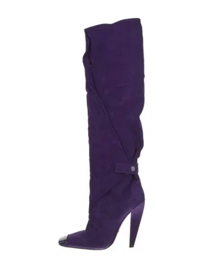 Pre-owned Tom Ford Suede Sock Boots In Purple