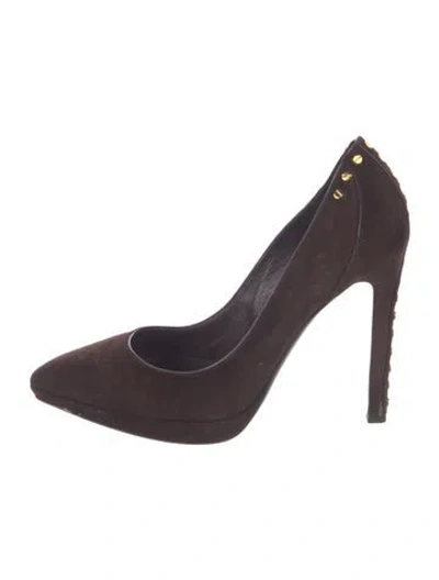 Pre-owned Tom Ford Suede Studded Accents Pumps In Brown