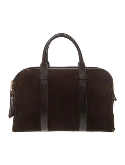 Pre-owned Tom Ford Suede Top Handle Bag In Brown