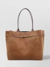 Tom Ford Rectangular Suede Tote With Belt Detail