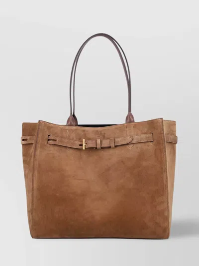 TOM FORD SUEDE TOTE BELTED DUAL HANDLES