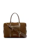 Tom Ford Suede Travel Bag With Leather Inserts In Brown
