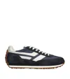Tom Ford Navy Suede And Mesh Sneakers With Contrast Stripes In Navy