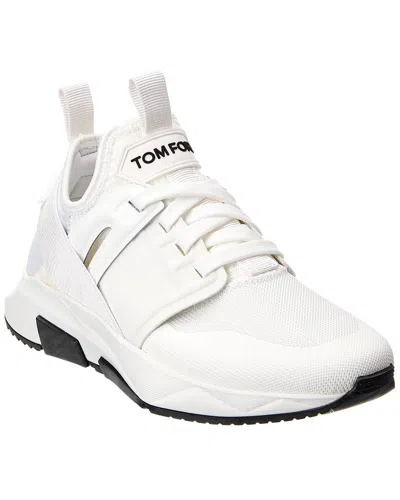 Tom Ford Suede-trim Sneaker In White