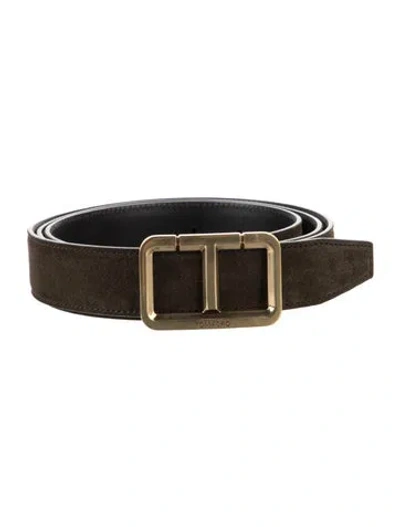 Pre-owned Tom Ford Suede Waist Belt In Green