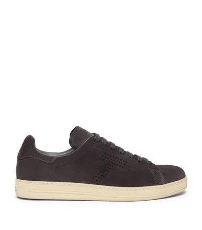 Tom Ford Suede Warwick Sneakers In Gray