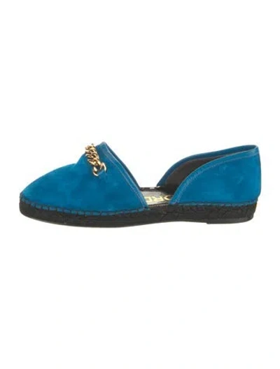 Pre-owned Tom Ford Suede Whipstitch Trim D'orsay Flats In Blue