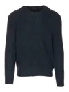 Tom Ford Mens Light Grey Crewneck Knitted Wool Cashmere Blend Jumper In Blue