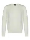 Tom Ford Mens Crew-neck Long-sleeves Regular-fit Cotton Jumper Light Grey In White