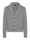 Tom Ford Shawl Collar Sweater Front Pockets In Gray