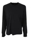 Tom Ford Black Crewneck T-shirt With Long Sleeves In Cotton Blend Man In Black
