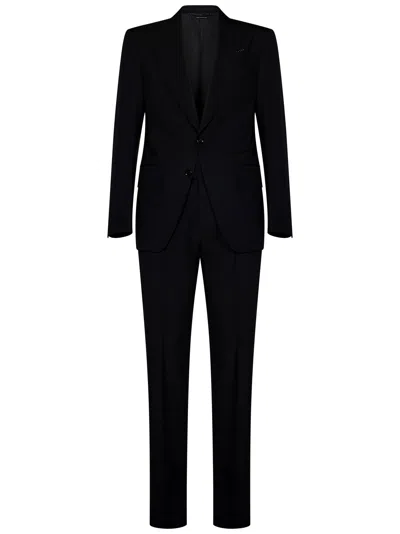 Tom Ford Black Wool Suit With Single-breasted Blazer
