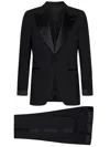Tom Ford Satin-lapels Single-breasted Suit In Black