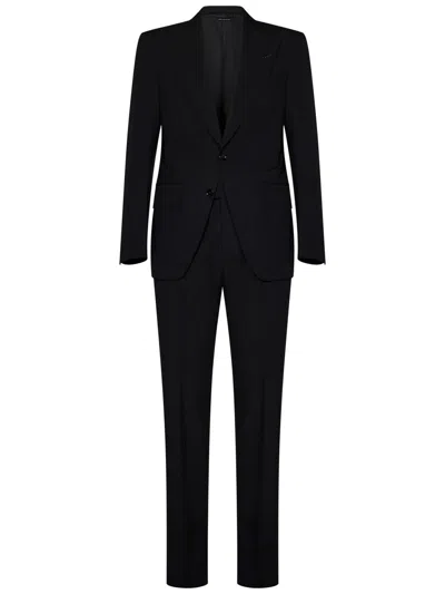 Tom Ford Black Wool Suit With Single-breasted Blazer