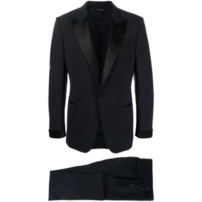 Tom Ford Stretch Wool Tuxedo In Black
