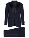 Tom Ford Satin Trim Single-breasted Tuxedo Suit In Blue