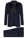Tom Ford Satin Trim Single-breasted Tuxedo Suit In Blue
