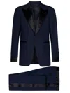 Tom Ford Satin Trim Single-breasted Tuxedo Suit In Blue