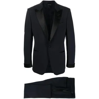 Tom Ford Stretch Wool Tuxedo In Black