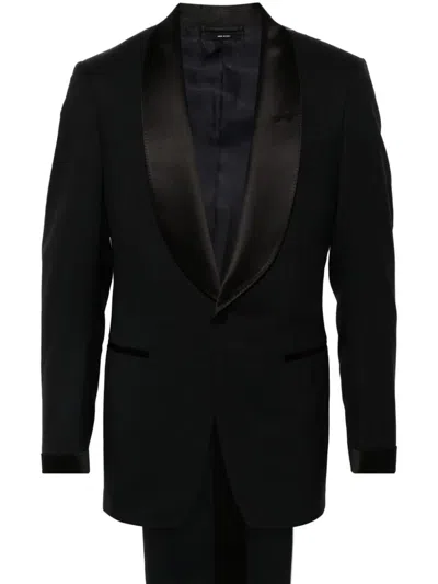 Tom Ford Tailored Single-breasted Suit In Black