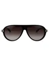 Tom Ford Aviator Sunglasses Ft1023 01 B In 01b Nero Lucido / Fumo Grad