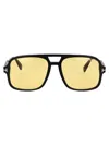 Tom Ford Sunglasses In 01e Nero Lucido / Marrone