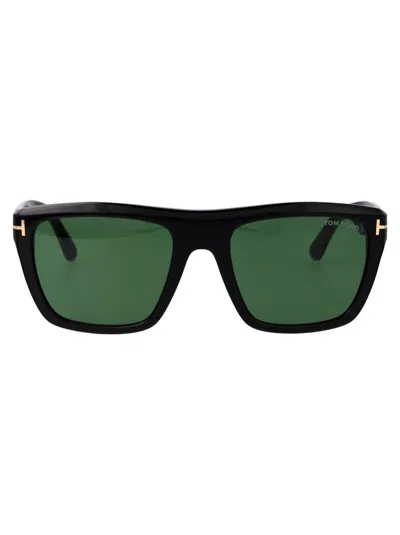 Tom Ford Alberto Sunglasses In Black / Green