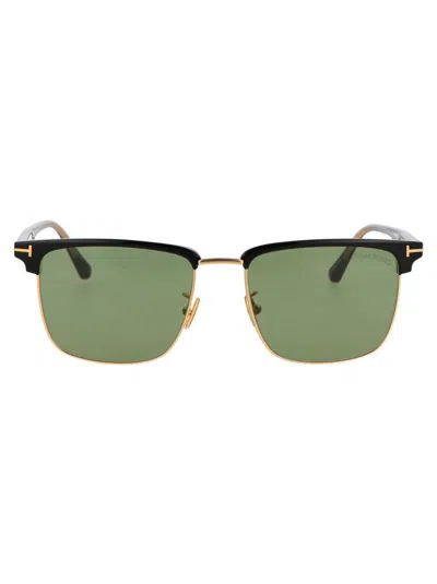 Tom Ford Ft0997-h Sunglasses In 01n Nero Lucido / Verde