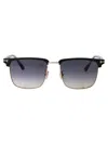 Tom Ford Hudson Ft0997-h 02d Clubmaster Polarized Sunglasses In 02d Nero Opaco / Fumo Polar